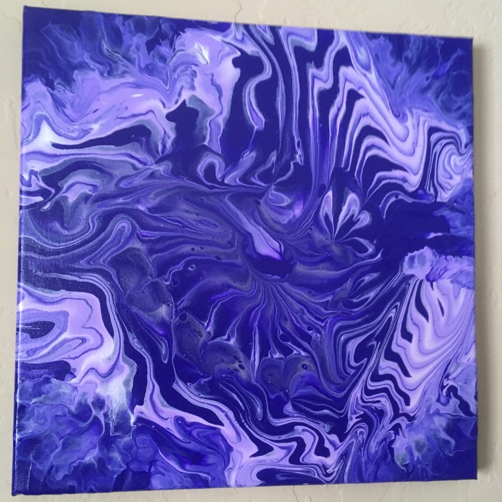 Fluid art acrylic pour art 12x12